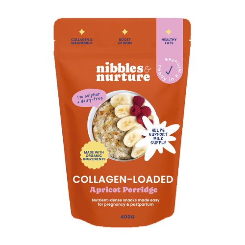 Collagen-loaded apricot porridge mix for easy postpartum breakfasts